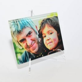 Glass photo frame UV print 18x12x1cm H Stand