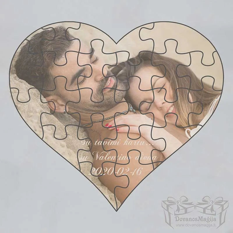 Деревянный пазл Сердце 21x21 см 2 Wooden puzzle Heart 21x21cm