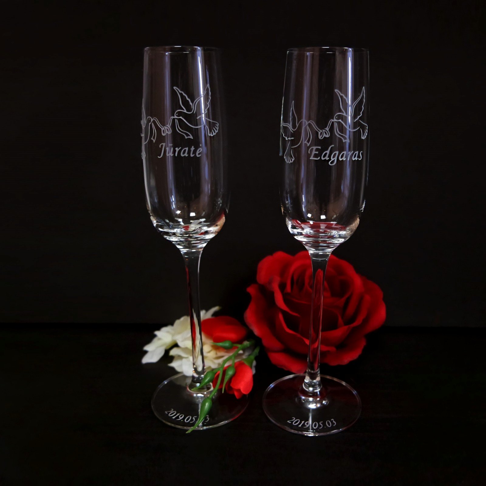 Glāzes ar gravējumu 2 gab. 02 1 Glasses with engraving 2 pcs
