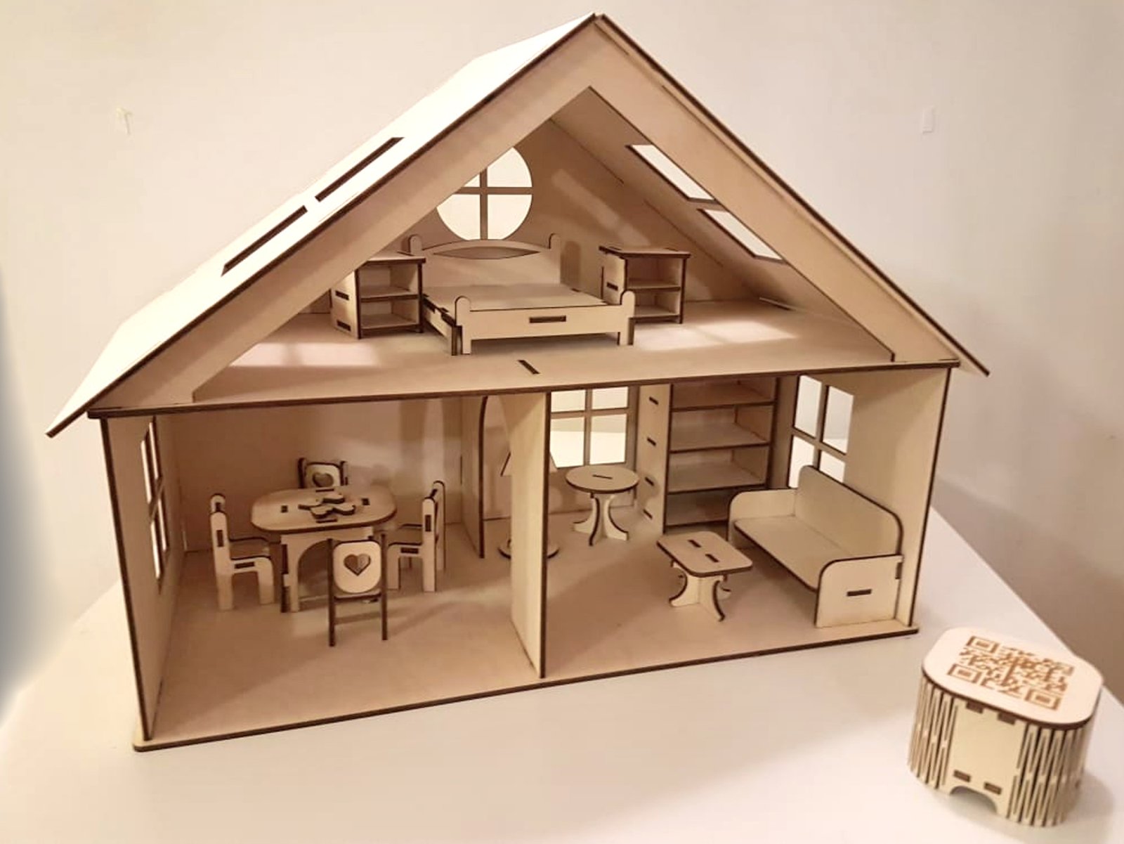 Wooden constructor dollhouse 20x40x30 1 Wooden constructor dollhouse 20x40x30