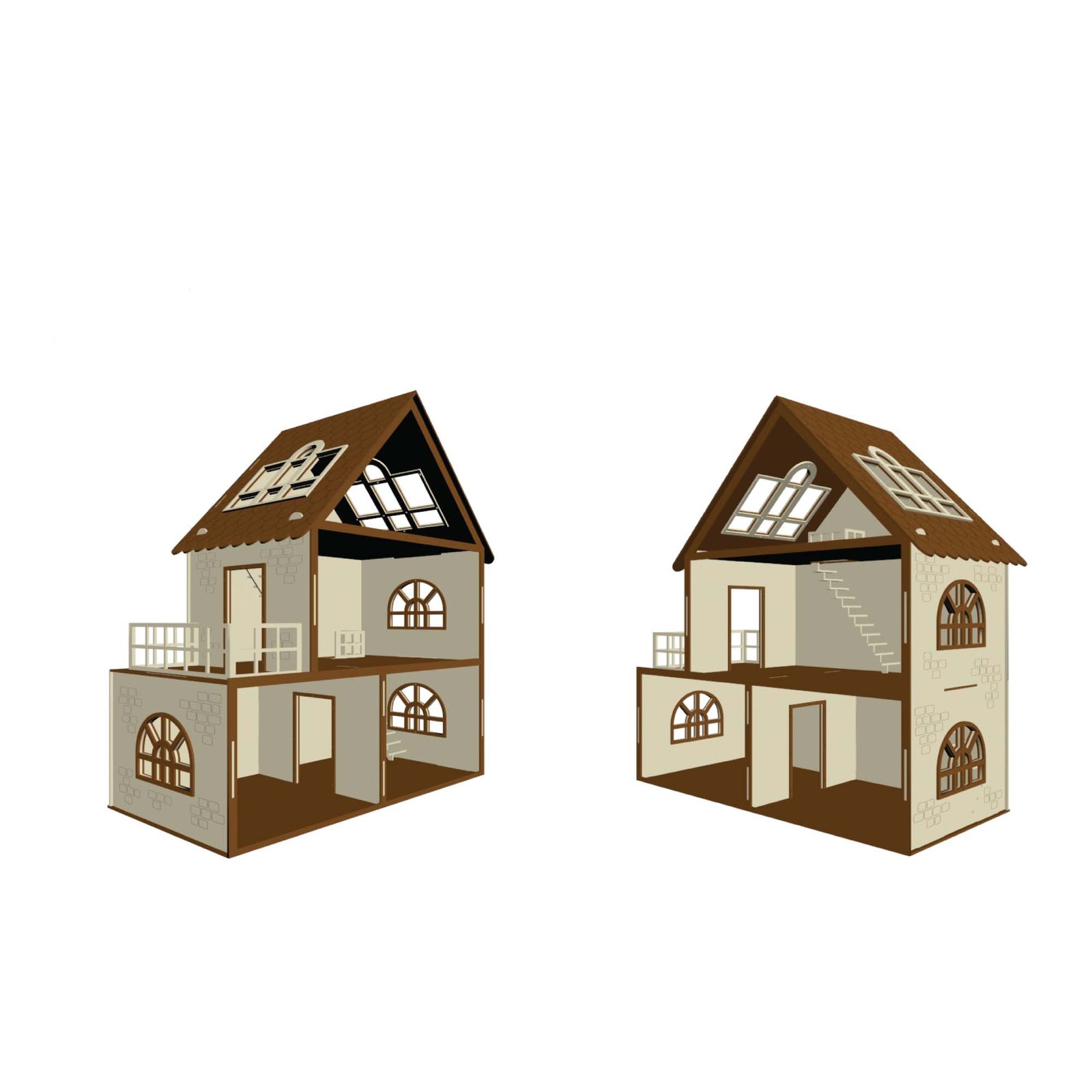 Wooden dollhouse 50x26xh55cm 1 Wooden dollhouse 50x26xh55cm